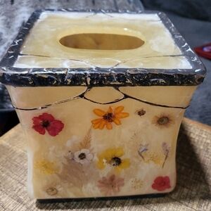 India Ink Acrylic Tissue Box Cover Honey Fresh Fields